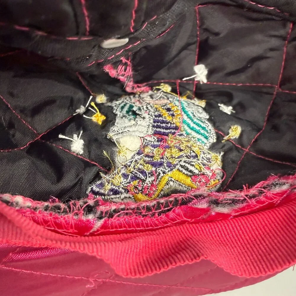 Minnie Mouse Glamour Vintage Quilted Disney Store Hat Cap Pink Satin 4-6X